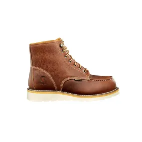 6" Waterproof Moc Wedge Steel Toe Work Boot Red Brown