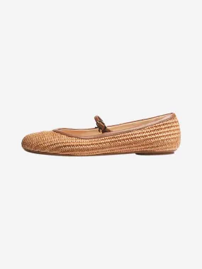 Beige Carla woven raffia ballet flats - size EU 37.5