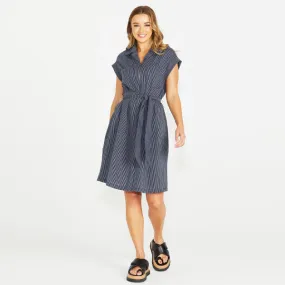 Liberty Utility Dress - Navy White Stripe