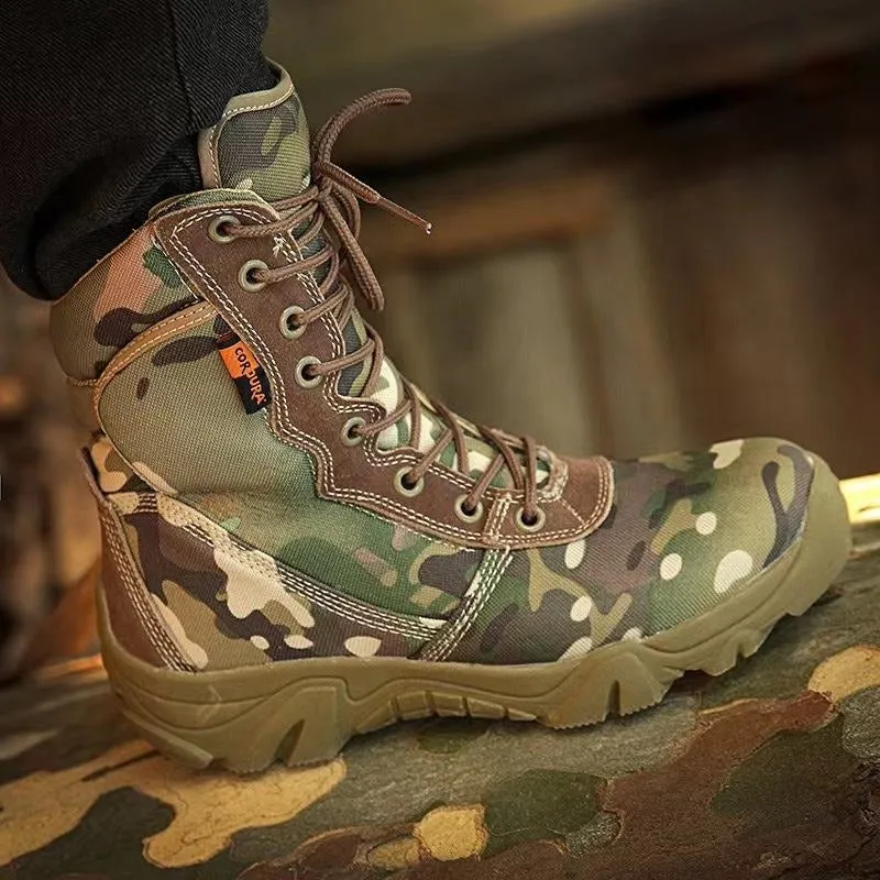 Men’s Military Tactical Ankle Boots Desert Combat Army Hiking Shoes | 001