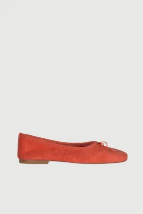 Sienna Ballet Flats in Orange Cotton Terry