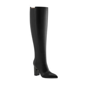 The Knee High Boot Coal Leather   Block Heel Kit 4 Coal